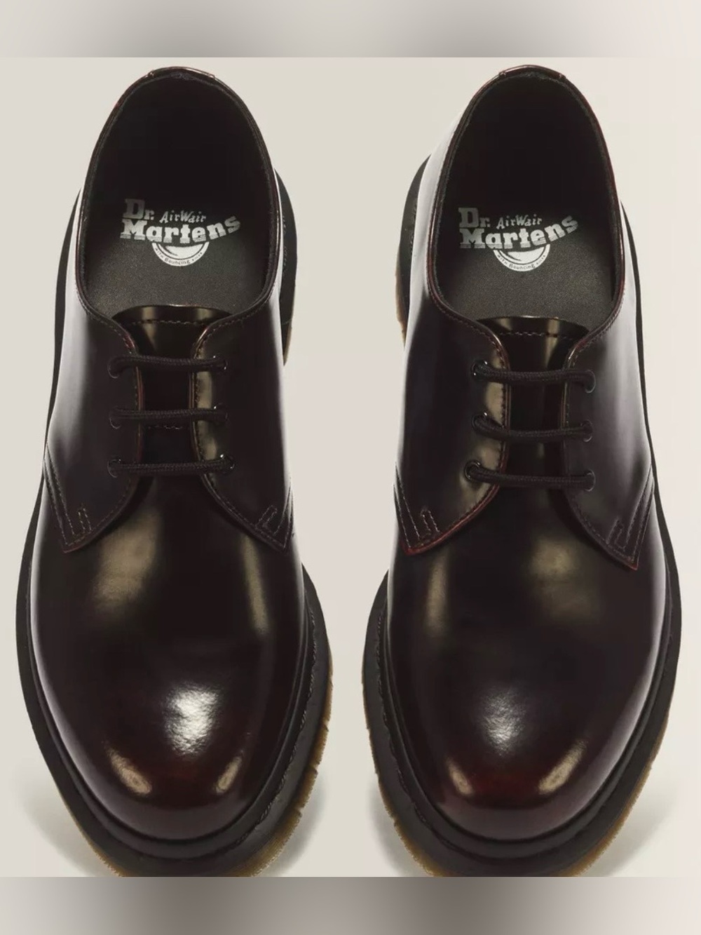 Dr. Martens Men's Shiny Black 3-Eye Derby Shoes